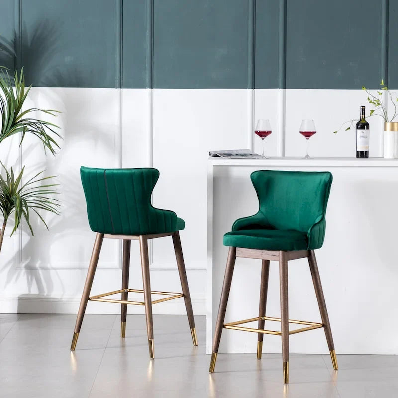 Tabourets de bar à oreilles en tissu