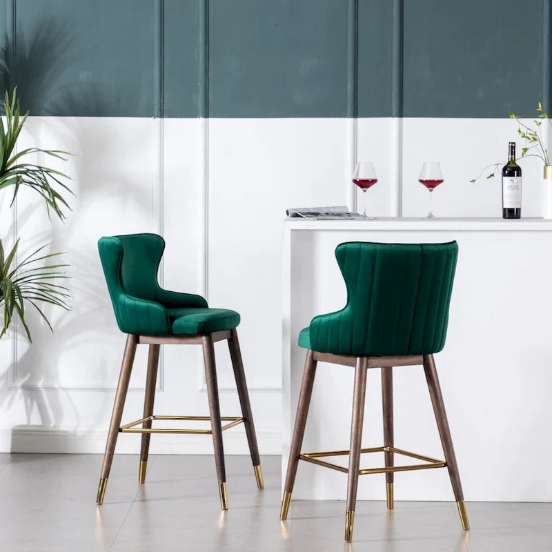 Tabourets de bar à oreilles en tissu