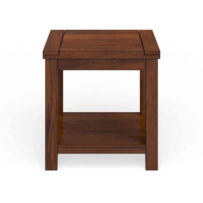 Table d'appoint à niveau unique en bois massif, finition cerisier de style classique