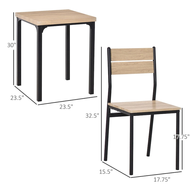Table et chaises en bois de style campagnard