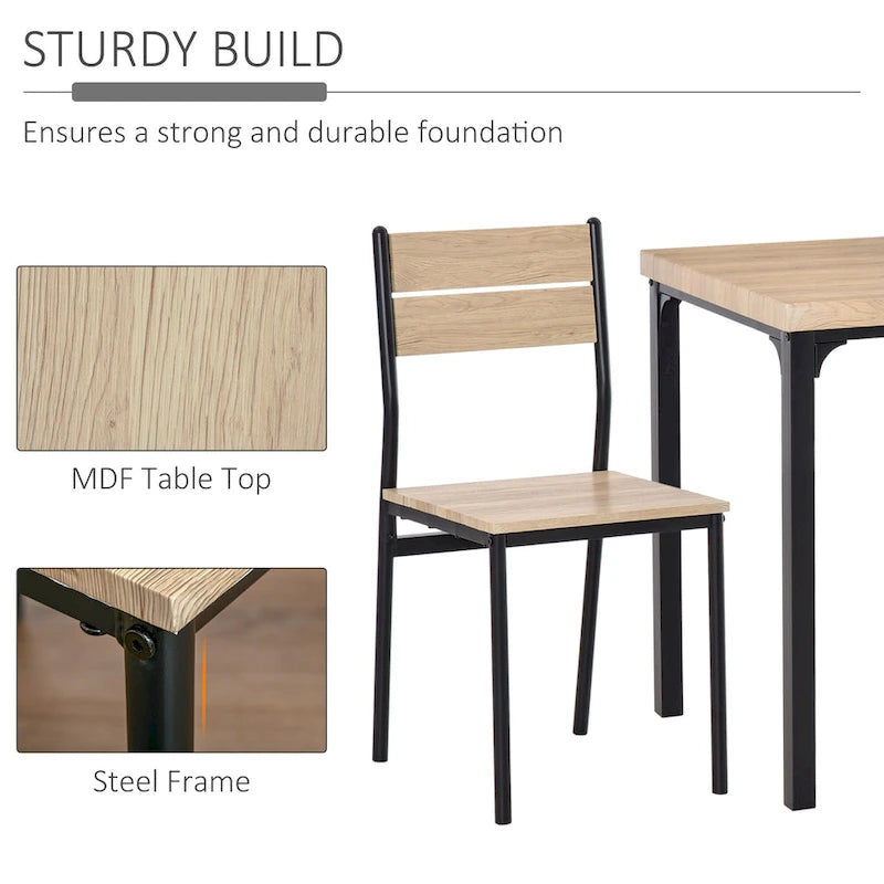 Table et chaises en bois de style campagnard