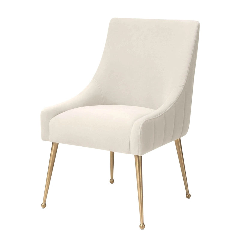 Chaise de salle à manger en velours avec pieds en acier inoxydable