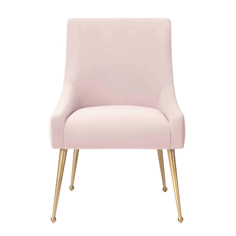 Chaise de salle à manger en velours avec pieds en acier inoxydable