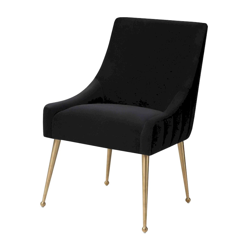 Chaise de salle à manger en velours avec pieds en acier inoxydable