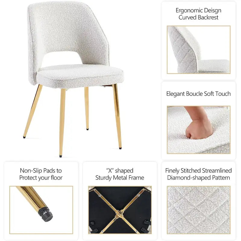 Chaise de maison rembourrée à dossier ajouré