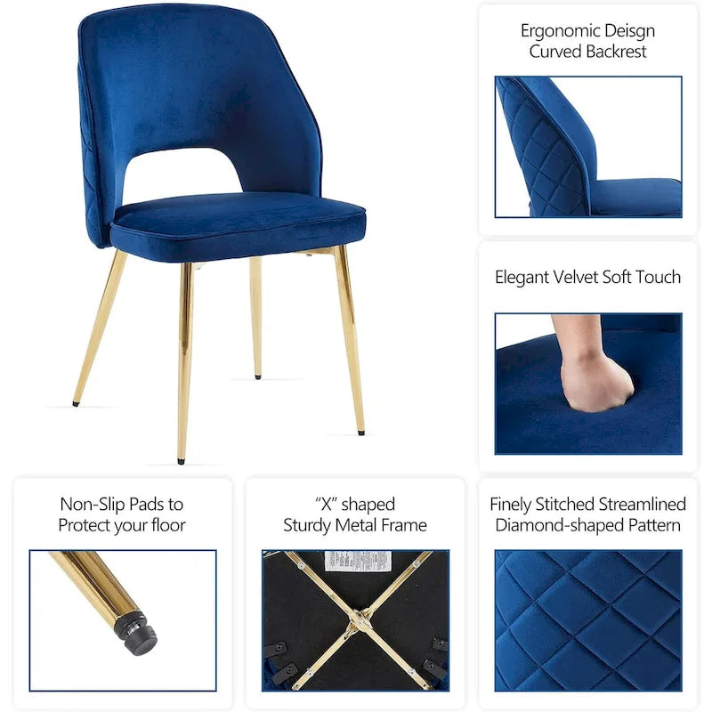 Chaise de maison rembourrée à dossier ajouré