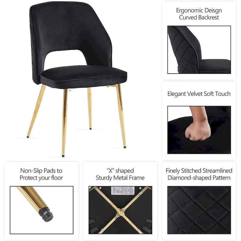 Chaise de maison rembourrée à dossier ajouré