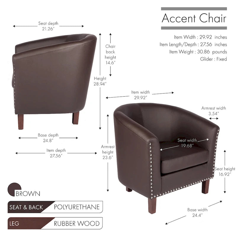 Fauteuil club en similicuir