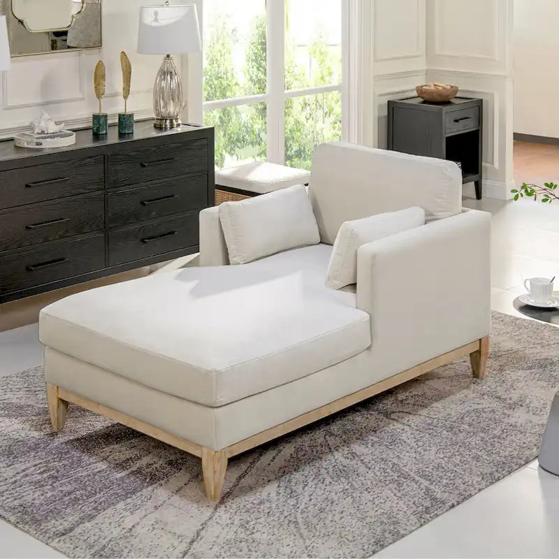 Chaise longue 65 en velours haute performance