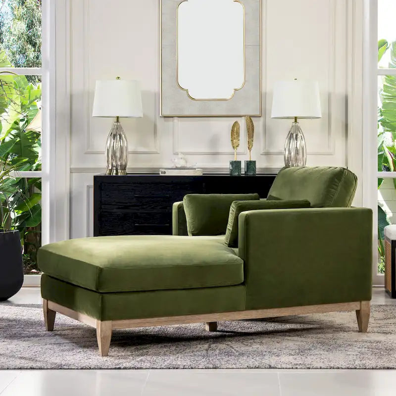 Chaise longue 65 en velours haute performance