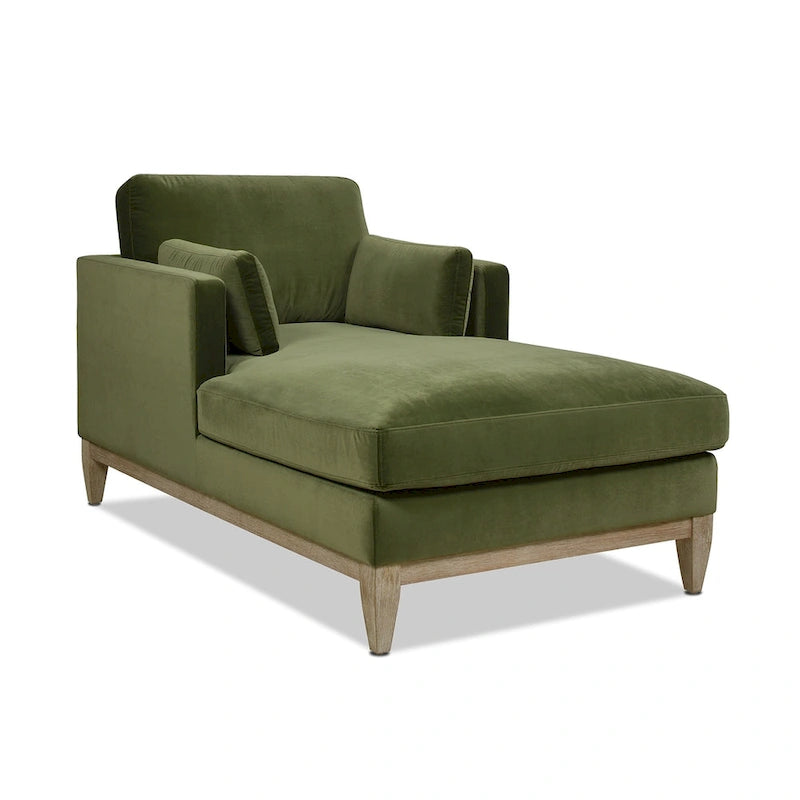 Chaise longue 65 en velours haute performance