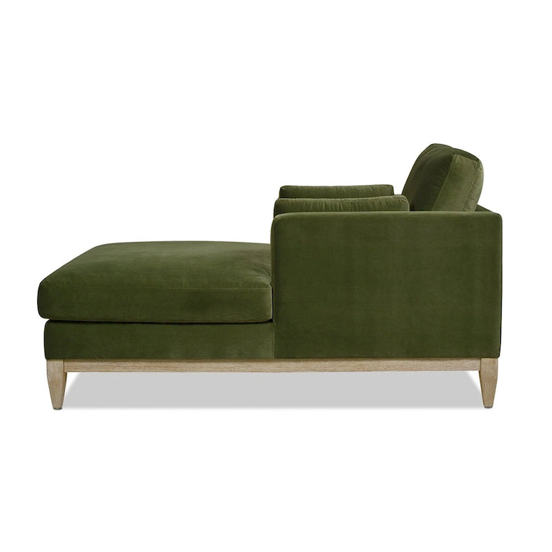 Chaise longue 65 en velours haute performance