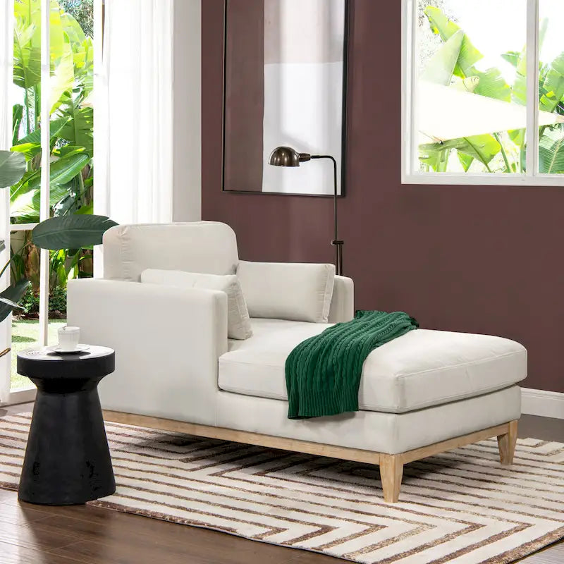 Chaise longue 65 en velours haute performance