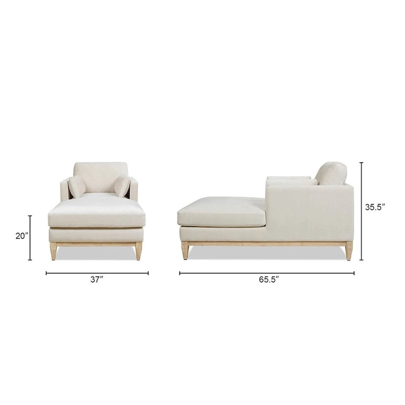 Chaise longue 65 en velours haute performance