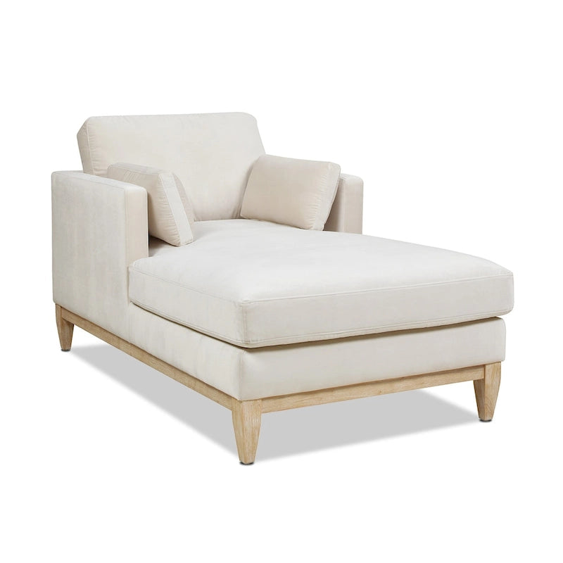 Chaise longue 65 en velours haute performance