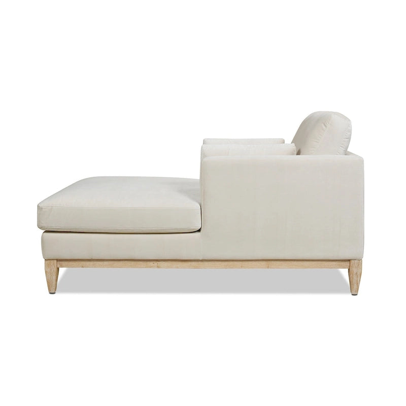 Chaise longue 65 en velours haute performance