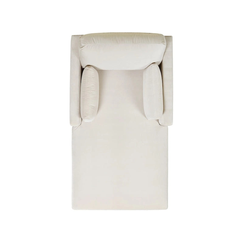 Chaise longue 65 en velours haute performance