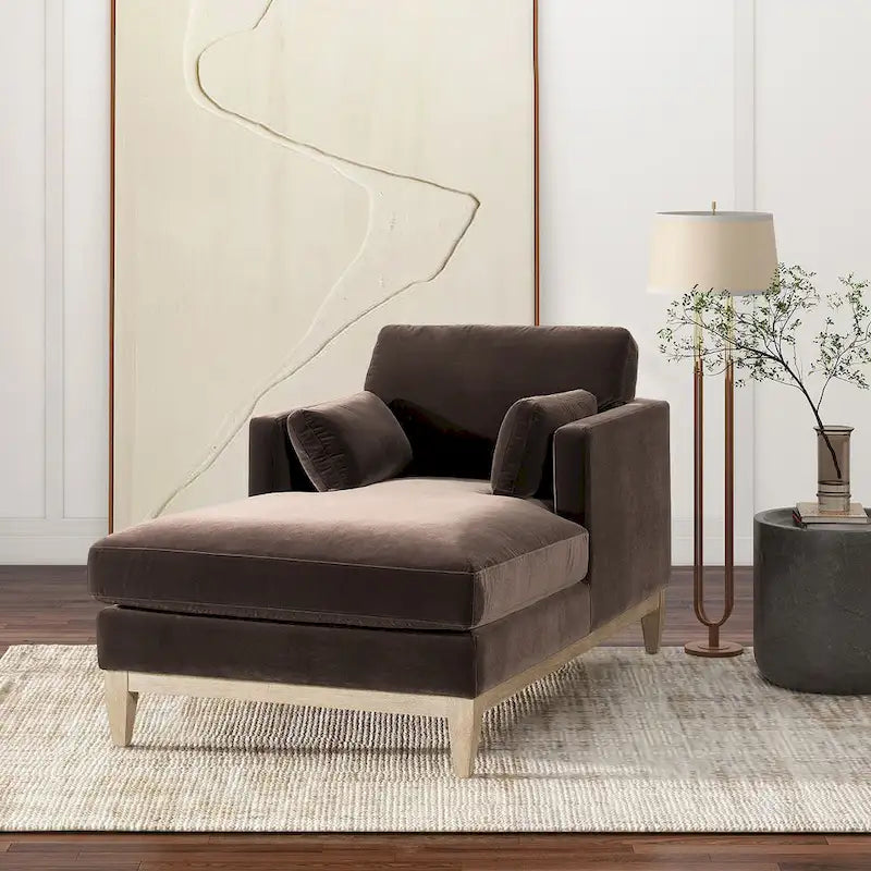 Chaise longue 65 en velours haute performance