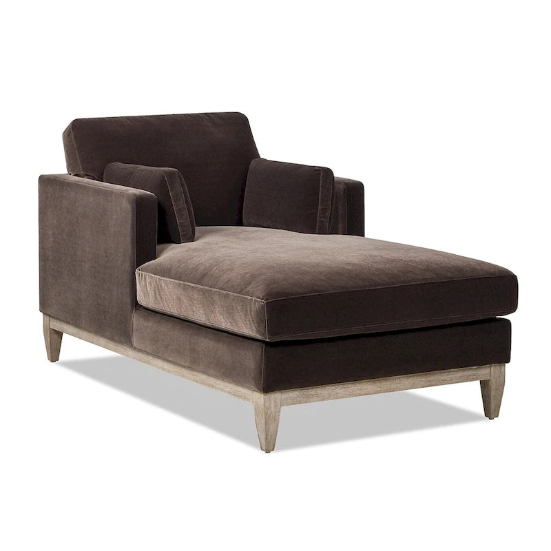 Chaise longue 65 en velours haute performance