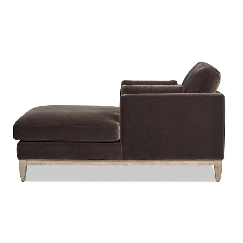 Chaise longue 65 en velours haute performance