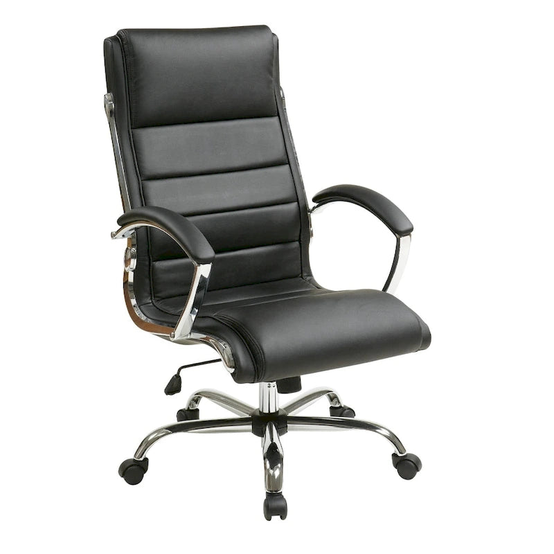 Fauteuil de bureau avec accoudoirs rembourrés en similicuir