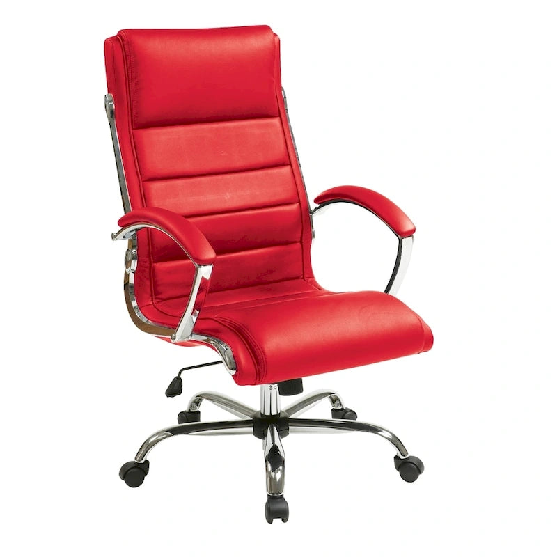 Fauteuil de bureau avec accoudoirs rembourrés en similicuir