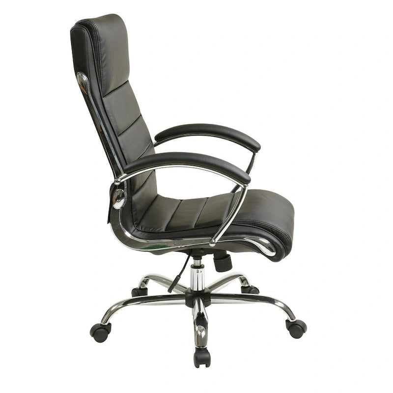Fauteuil de bureau avec accoudoirs rembourrés en similicuir