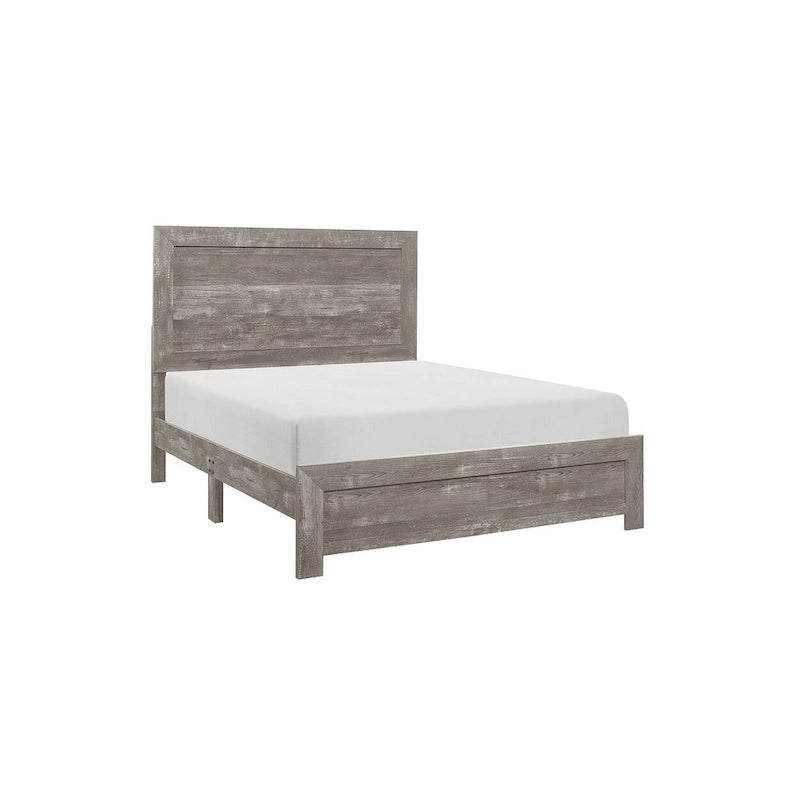 Lit et armoire de chambre de style panneau gris moderne