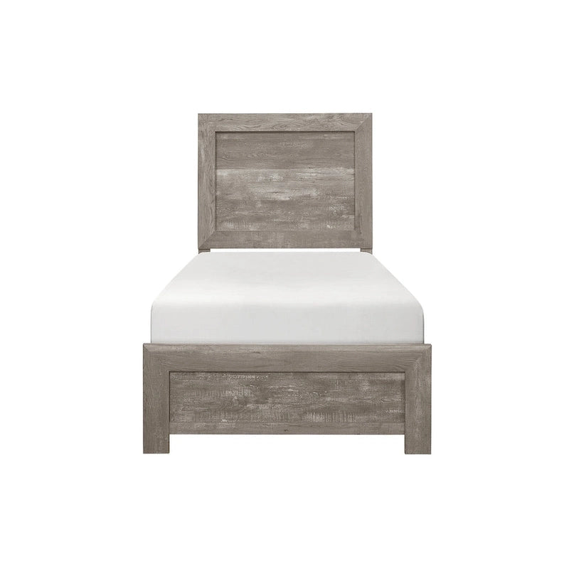 Lit et armoire de chambre de style panneau gris moderne