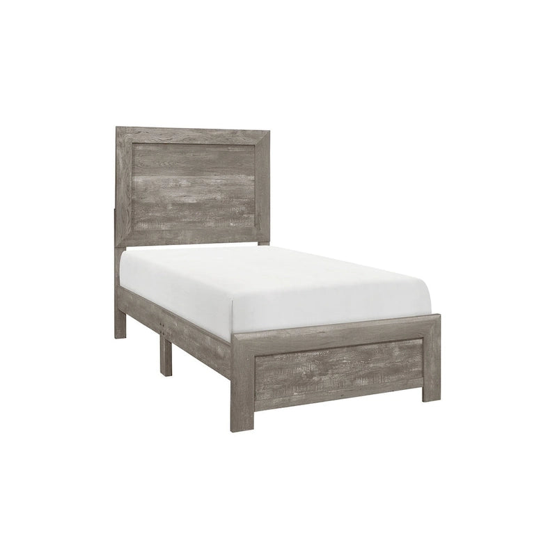 Lit et armoire de chambre de style panneau gris moderne