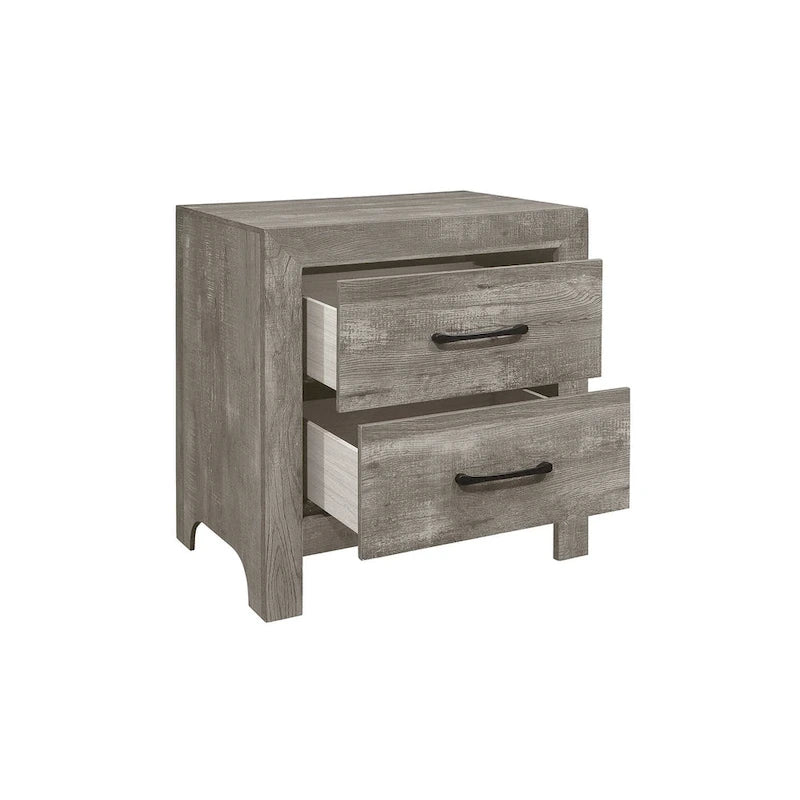 Lit et armoire de chambre de style panneau gris moderne