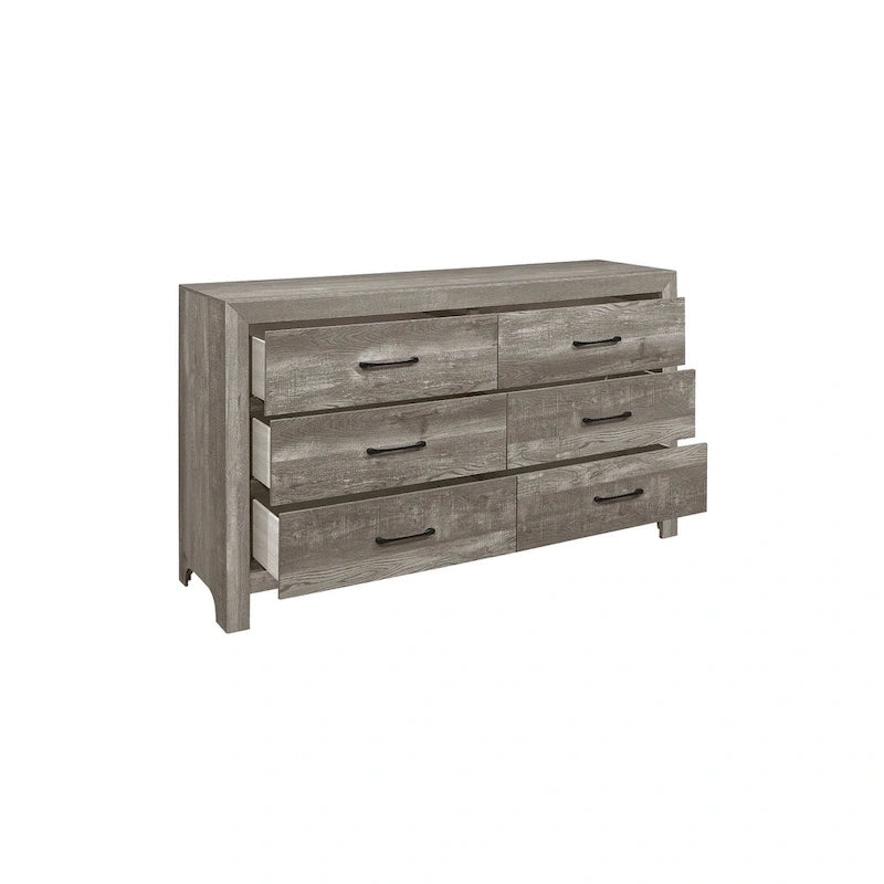 Lit et armoire de chambre de style panneau gris moderne