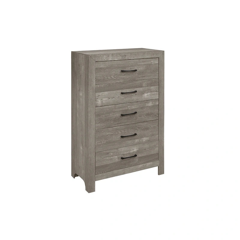 Lit et armoire de chambre de style panneau gris moderne