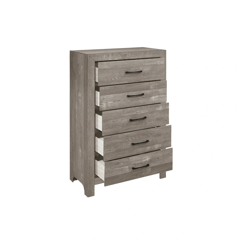 Lit et armoire de chambre de style panneau gris moderne