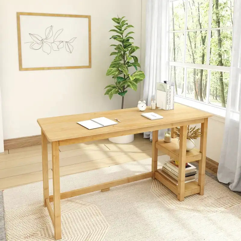Bureau planches et poutres avec bibliothèques