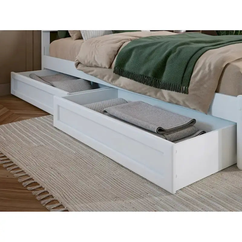 Tiroirs de rangement sous lit style moderne du milieu du siècle pour lits jumeaux/doubles