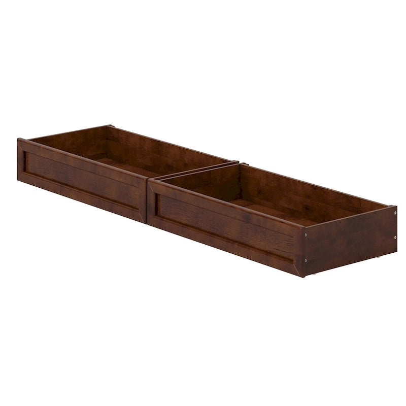 Tiroirs de rangement sous lit style moderne du milieu du siècle pour lits jumeaux/doubles