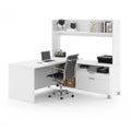 Bureau d'angle avec huche ouverte