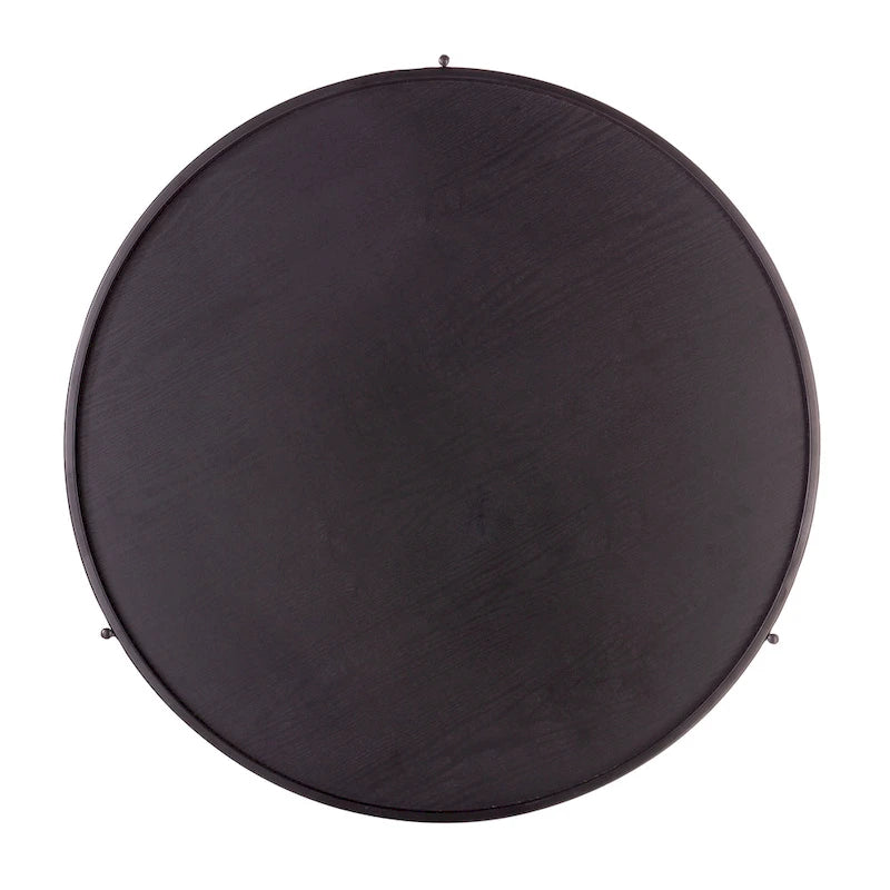 Table basse Century Modern à deux niveaux en grain de bois rond