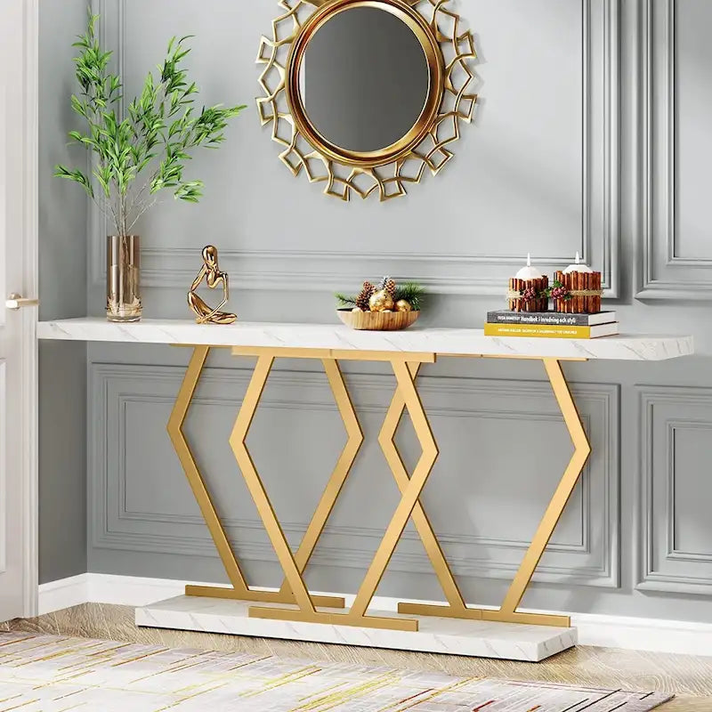 Longue table console pour entrée, tables d'appoint de couloir