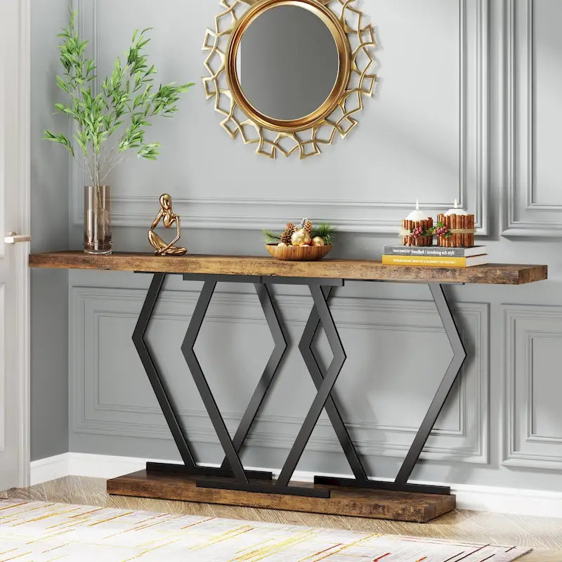 Longue table console pour entrée, tables d'appoint de couloir