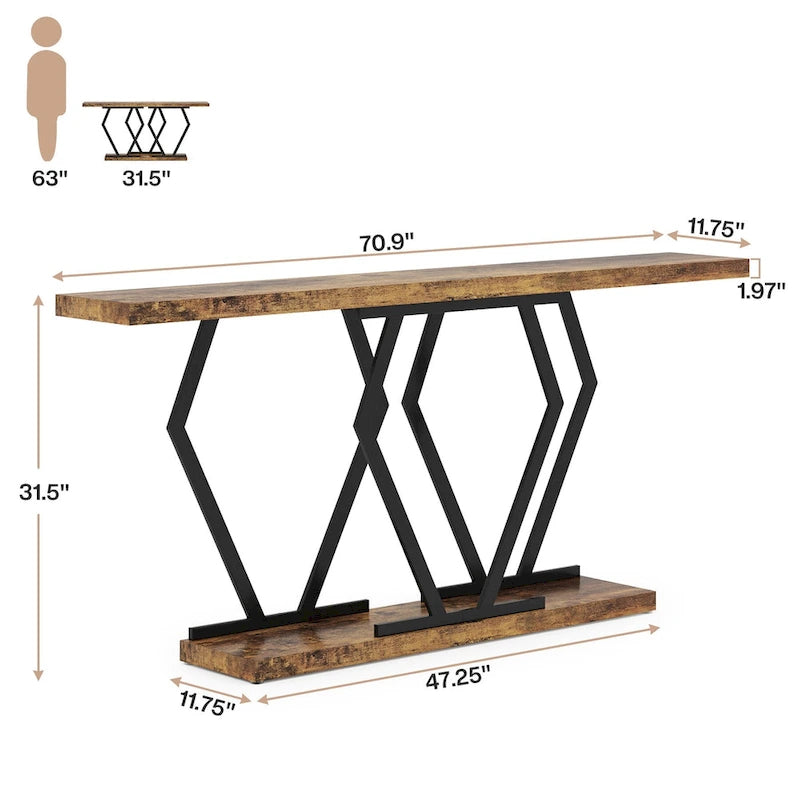 Longue table console pour entrée, tables d'appoint de couloir