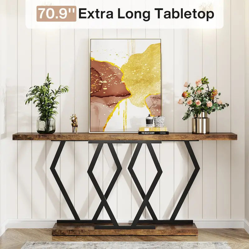 Longue table console pour entrée, tables d'appoint de couloir