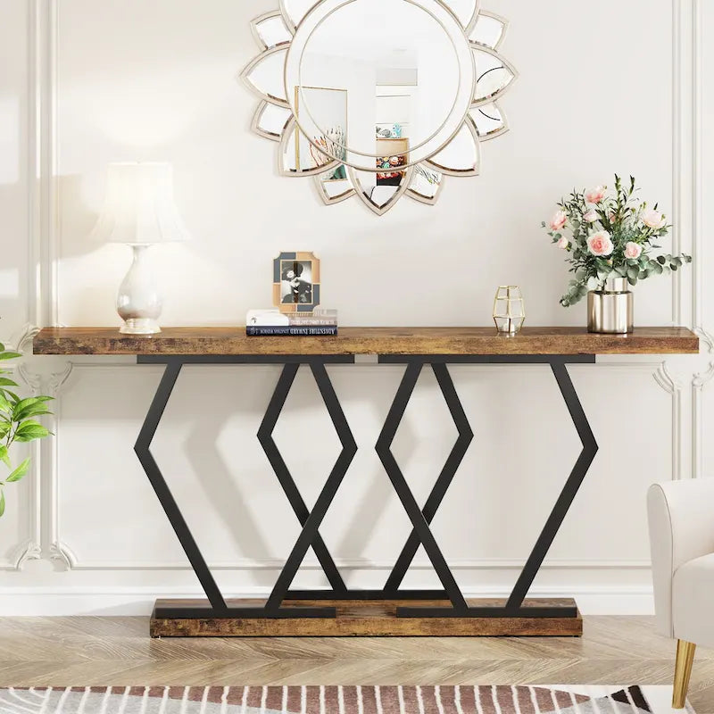 Longue table console pour entrée, tables d'appoint de couloir