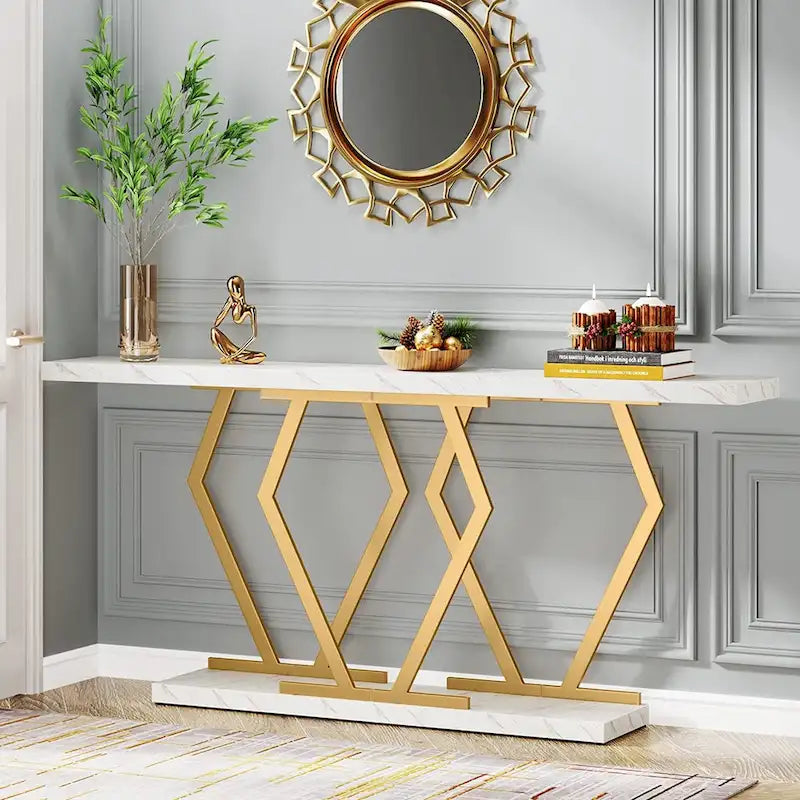 Longue table console pour entrée, tables d'appoint de couloir