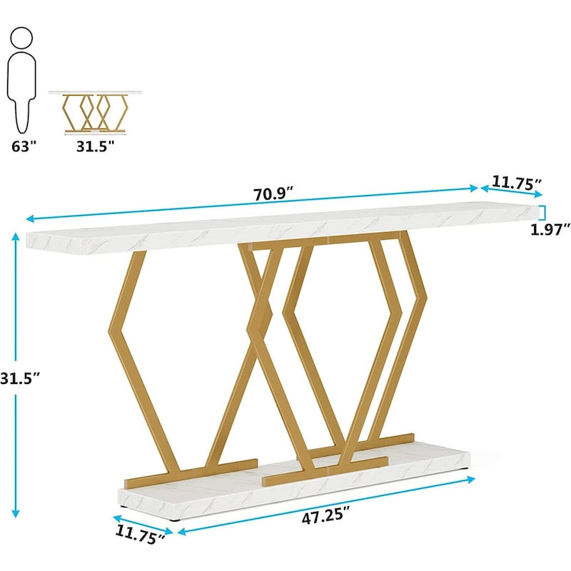 Longue table console pour entrée, tables d'appoint de couloir