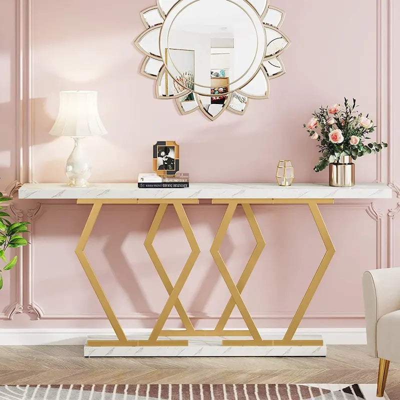 Longue table console pour entrée, tables d'appoint de couloir