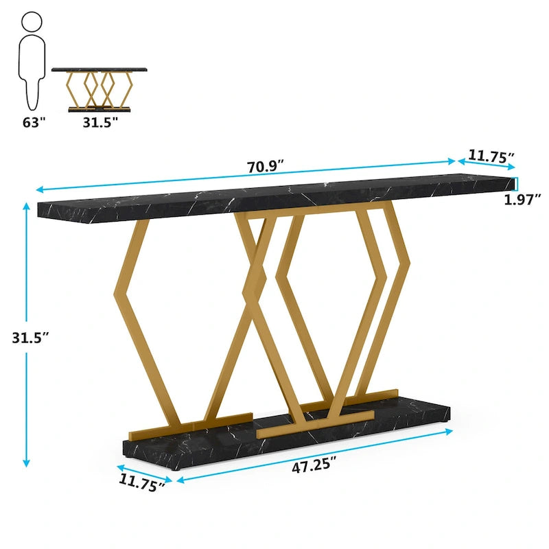 Longue table console pour entrée, tables d'appoint de couloir