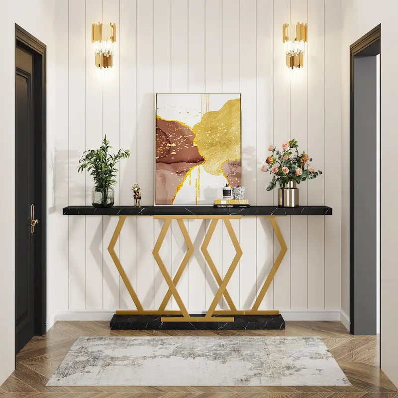 Longue table console pour entrée, tables d'appoint de couloir