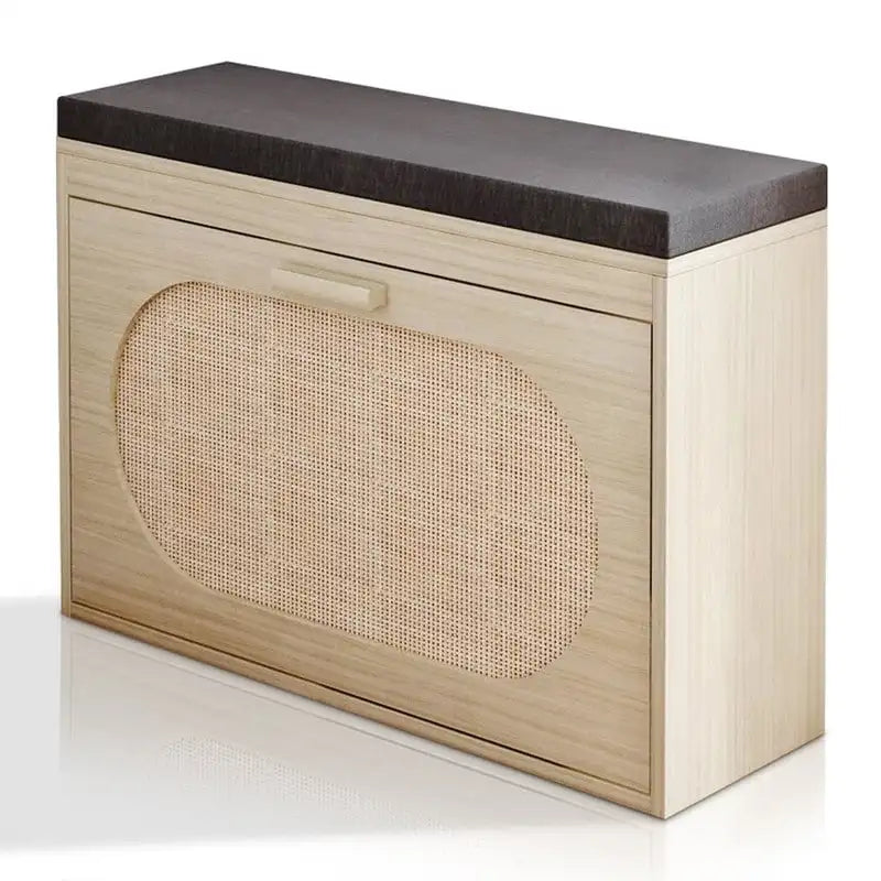 Banc à chaussures en rotin pour entrée